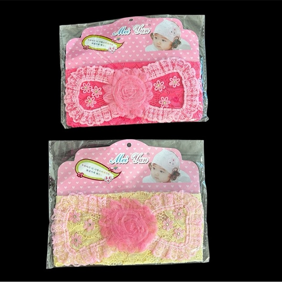 Pink and Yellow Kids Headbands - Picture 1 of 2